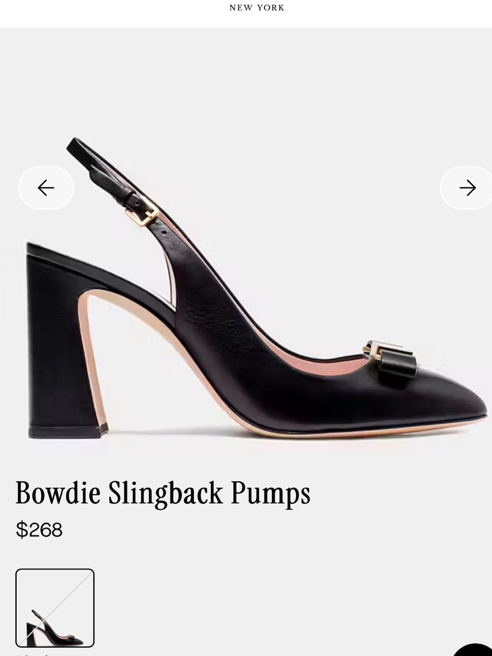 kate spade Black Leather Pointed Slingback Pumps with Bow Accent